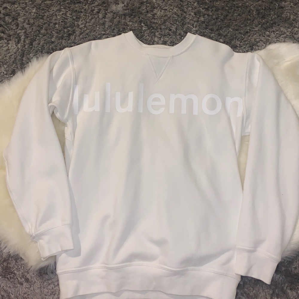 Lu Lu Lemon White Pullover, Sweatshirt